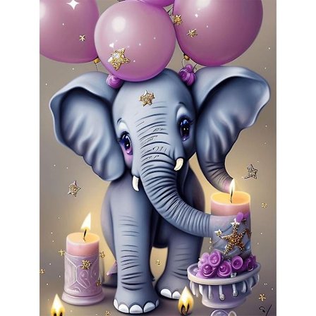 30x40cm Børn Voksne 5D Diy Diamant Maleri Sæt-Sød Elefant, Diamant Broderi Håndværk