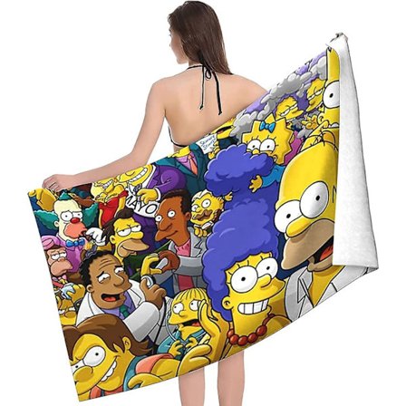 The Simpsons Mikrokuitu Rantapyyhkeet, The Simpsons Kylpypyyhe, Mikrokuitu Rantapyyhe Super Käytännöllinen Imeytyvä Rantapyyhe, Matkustaminen-The 
