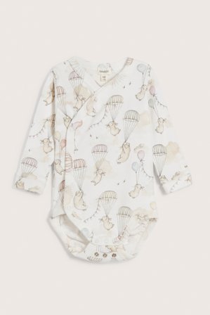 Newbie | Mønstret omslagsbody baby Offwhite 74 | Offwhite