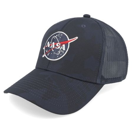American Needle - Blå trucker Keps - NASA Back Range Camo Tech Navy Trucker @ Hatstore