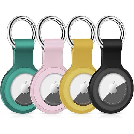 4-pack Silikonfodral för Apple AirTags Hållare Air Tag Nyckelring Airtag Nyckelringsfodral Air Tags Spårare, Hitta Saker för Hund Katt Husdjurskrage 