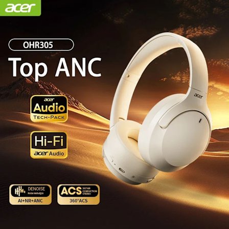 Acer Hörlurar Trådlösa Hörlurar Head Tracking 3D Spatial Audio -42dB ANC Bluetooth 5.4 HIFI Headset ENC HD Mic Låg Latens