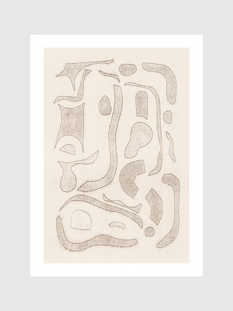 Poster med geometriska former i neutrala toner | Kunstary.com, 70x100 cm