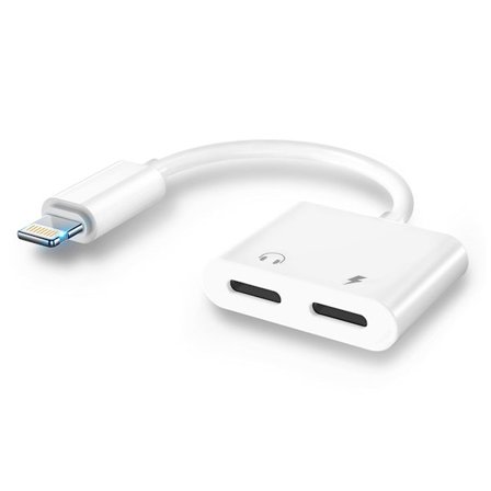 För iPhone Laddare Audio Adapter Laddare Hörlurar Kabel Konverter