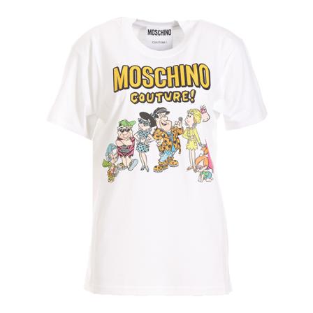 Moschino, T-Shirts Wit, Dames, Maat:S