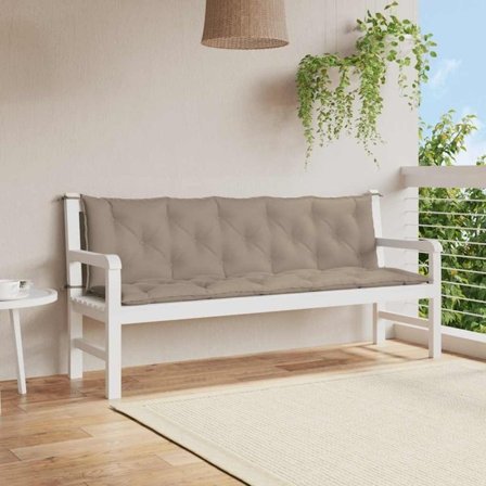 vidaXL Bänkdyna för trädgården taupe 180x(50+50)x7 cm oxfordtyg