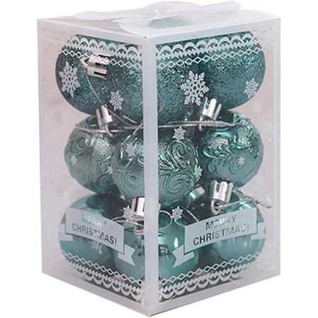 12 kpl Joulukuusen palloja, Joulukoristeiden pallosetti, puun riipuspallot, koristeet kotiin, juhliin, häihin, joulukuusen koristeet (vihreä)