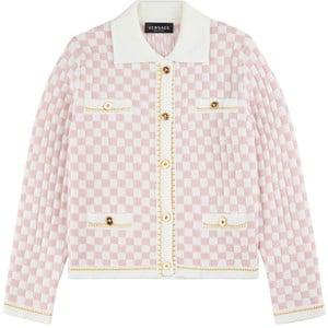 Kids - Versace Checked Cardigan English Rose 10 Years - Jumpers and knitwear - 10 years - Pink
