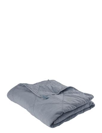 Plaid Cotton W Linentassels Home Textiles Cushions & Blankets Blankets & Throws Blå C'est Bon