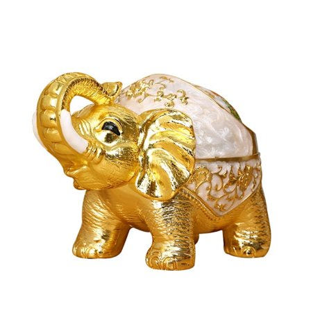 Kreativ retro askkopp elefantform metallstaty retro dekor för