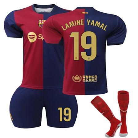 Barcelona Hjemmefodboldtrøje til Børn 2024-2025 Nr. 19 Yamal-Xin 18