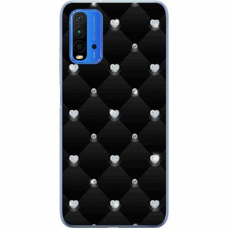Xiaomi Redmi Note 9 4g Genomskinligt Skal Diamant Hjärta