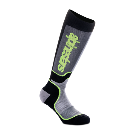 Chaussettes Cross Enfant Alpinestars Plus Noir/Gris/Jaune Fluo M-L