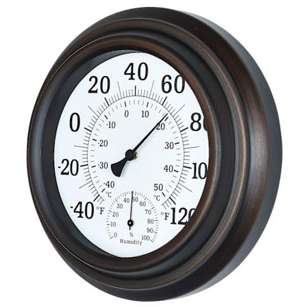 8 Dekorative Innendørs/Utendørs Veggtermometer for Terrasse (bronse)