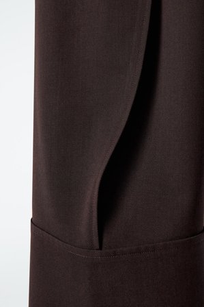 COS Femme Pantalon Retroussé En Laine Mélangée in Marron