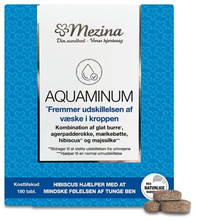 Mezina Aquaminum 180 tabl., Helse & Madvarer, Kosttilskud, Urinveje