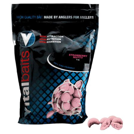 Vital Baits Boilies Strawberry Nutty 18mm 1 kg