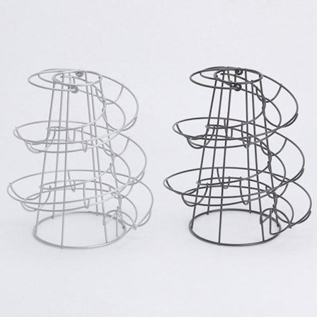 Ægge Dispenser - Spiral Æggeholder i Rustfrit Stål, Spiraldesign Opbevaring til 30-36 Æg, Sort