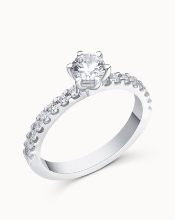 Sidostensring Filippa 0.50 Carat 18K Vitguld - Förlovningsringar & Vigselringar hos Vanbruun