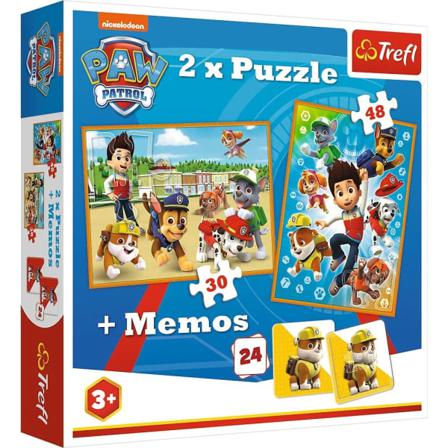 Paw Patrol Pussel Trefl Till Räddning,2 X Pussel + Memoryspel 3 Mix Color