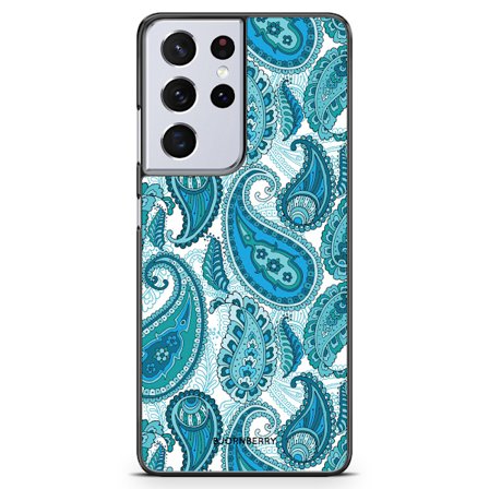 Bjornberry Skal Samsung Galaxy S21 Ultra - Blå Paisley