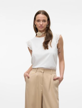 Vero Moda Vmemily Sl Gathering Top Jrs Noos - White - M