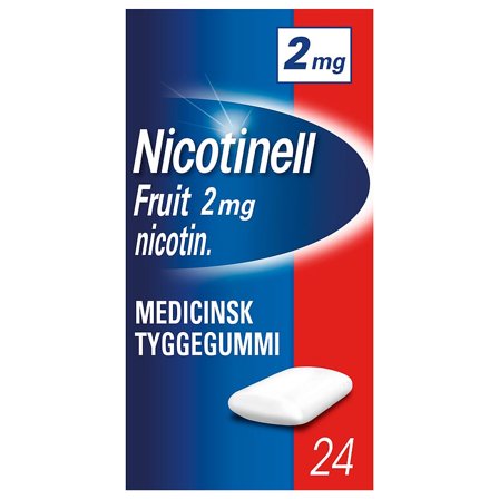 Nicotinell Fruit Tyggegummi 2 mg 24 stk, Medicin & Pleje, Rygestop, Nikotintyggegummi