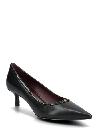 Tory Burch Double T Buckle Kitten Heel Pump 45Mm - Black - 40.5