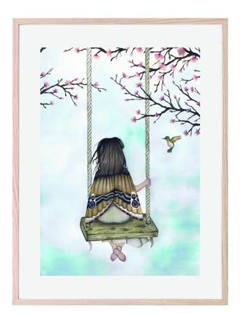 Poster Wondering Fairy Girl 30X40 Home Kids Decor Posters Fairy Tales Monivärinen/Kuvioitu That's Mine