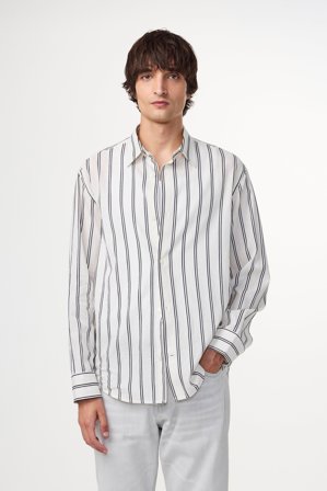 NN.07 Freddy 5324 Hemd Herren Schwarz Leinenmix