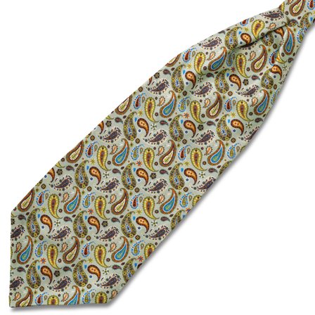 Virtuo | Mint Paisley Ascot av Silke for menn - Kravatter
