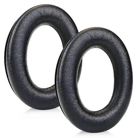 QuickFit Ørepuder i imiteret læder og hovedbøjlesæt, kompatible med Sennheiser HD 380/380 Pro, PC350, Game Zero hovedtelefoner, reparationsdele