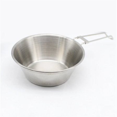 1 st. Utomhus picknick vikbar ris skål i rostfritt stål Europeisk