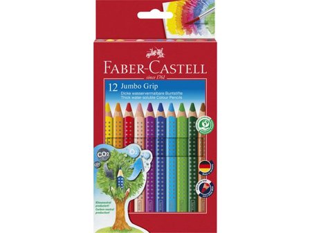 FABER-CASTELL Färgpenna Jumbo Grip triangelformad pennkropp 12 färger - Lyreco - Skola och förskola - Pennor och tillbehör - Färgpennor - Jumbo