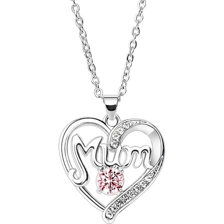 Mors Rhinestone Halskæde (Pink Zirconia) Mors Dag Gave L