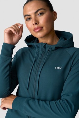 ICANIWILL - Activity Zip Hoodie Wmn Dark Dusty Teal - Damen - ICIW