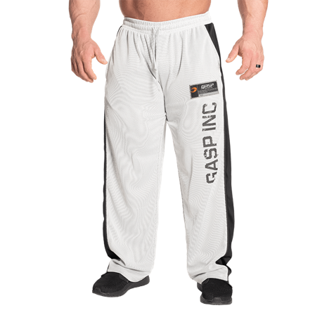 GASP No 1 Mesh Pant, White/Grey