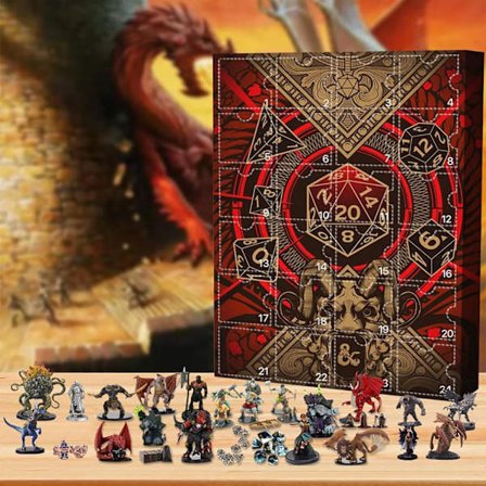 DND Adventskalender 2025, Dungeons & Dragons Adventskalender, DND Miniatyrer, DND Figurer 24 Dagers Jule Nedtellingskalender{EE}