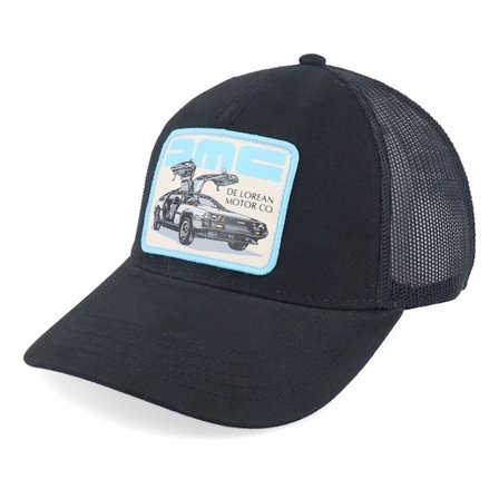 American Needle - Negro trucker Gorra - De Lorean Mc Twill Valin Patch Black Trucker @ Hatstore