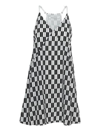 V-Neck Camisole Dress Patterned Calvin Klein Jeans
