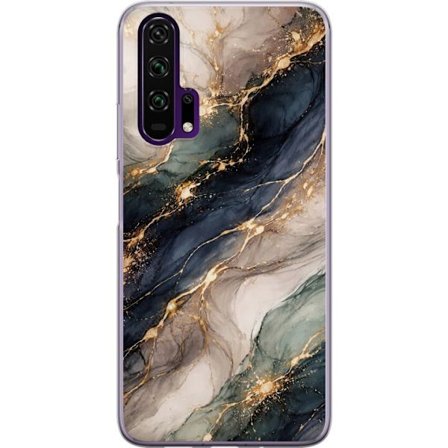 Kompatibel Mobilcover til Honor Honor 20 Pro Luksuriøs abstrakt marmorkunst i sort, hvid og guld med elegante linjer, eksklusivt design til plakater