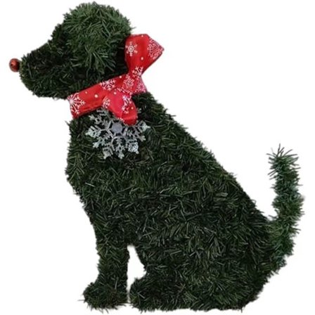 Julekrans med hund for inngangsdør, kunstig furukrans med hund, rustikt dørskilt, unik julekrans for peiser, inngangsdør, Ural dekor