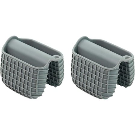 Mini Silikone Grydelapper Sæt, Isolerede Grydelapper, Grydelapper til Madlavning og Bagning i Køkkenet, Beskytter Fingre Mini Grydelapper Clips (Grå)