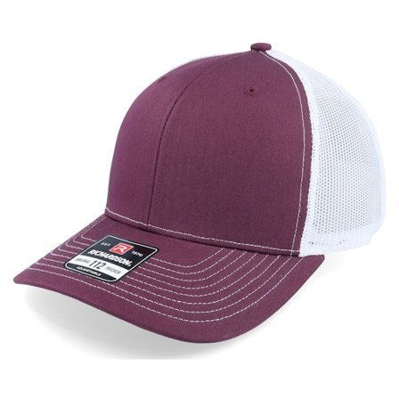 Richardson - Rouge trucker Casquette - 112 Split Maroon/White Trucker @ Hatstore