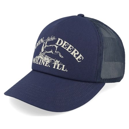 John Deere - Blå trucker Keps - Vintage Print Blue Trucker @ Hatstore