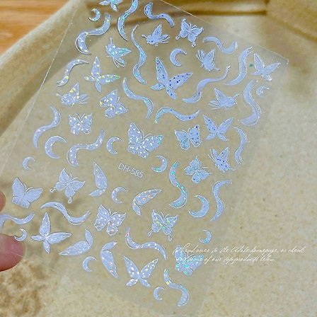 Laser Bländande Aurora Fjärilsform Målningar Nagelsticker Förbättring Självhäftande Nageldekaler Tillbehör