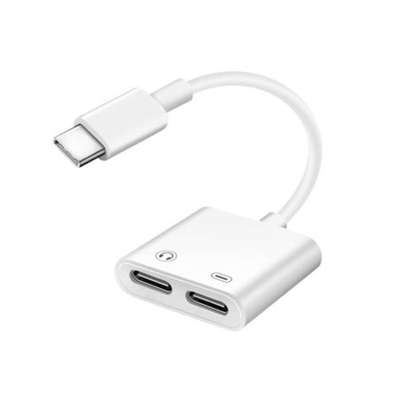 USB-C-adapter - AVIZAR - Hane till Dubbel Hona - Snabbladdning - Kompakt Design - Plug and Play