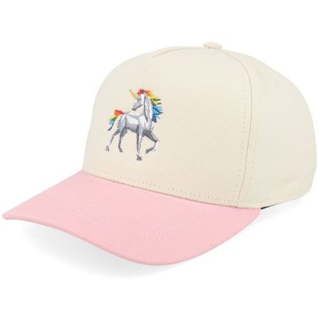 Seeberger - Beige trucker Keps - Kids Paper Origami Unicorn Stone/Pink A-frame Adjustable @ Hatstore