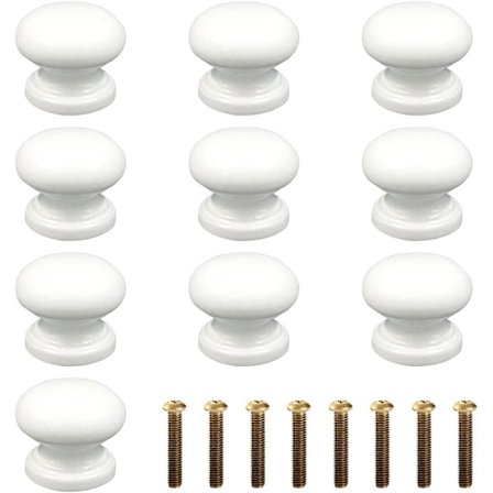 10 stk. skap knott håndtak naturlig tre rund sopp knott skuff knotter dør knott skap trekker med skruer for skap garderobe soverom