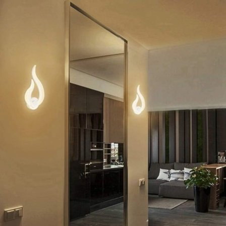 Inomhus LED-vägglampa, modern 10W vägglampa, flammform